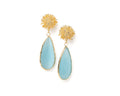 Blue Cat’s Eye Glass Earrings – Gold Plated