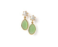 Freshwater Pearl & Green Chalcedony Drop Earrings – Gold Plated